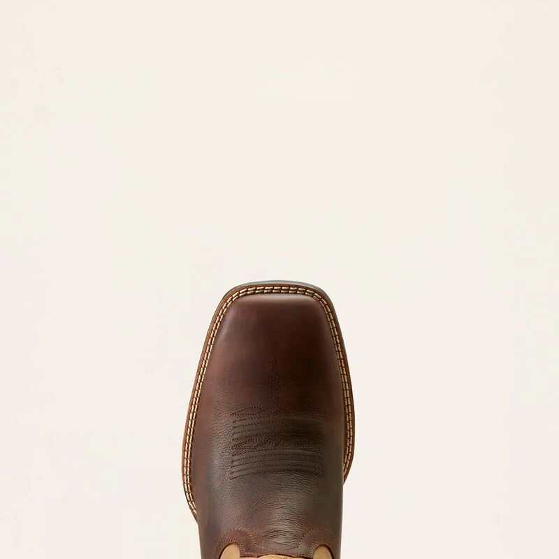 Ariat Men's Toasted Brown Sport Ranger Western Boots with Tan Tops & Broad Square Toe