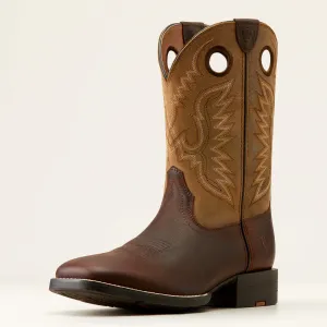 Ariat Men's Toasted Brown Sport Ranger Western Boots with Tan Tops & Broad Square Toe