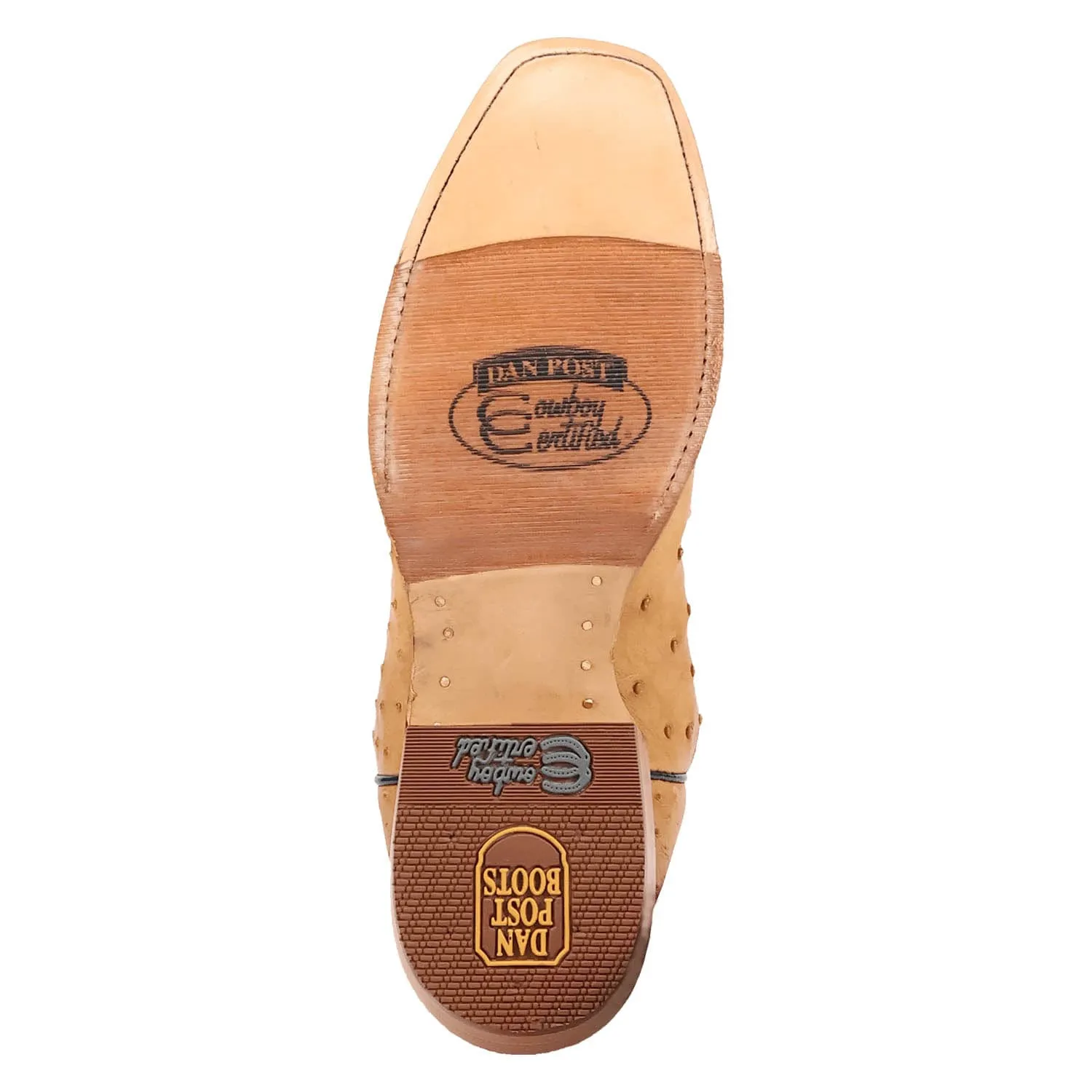 Dan Post Mens Brady Tan/Blue Full Quill Ostrich Cowboy Boots