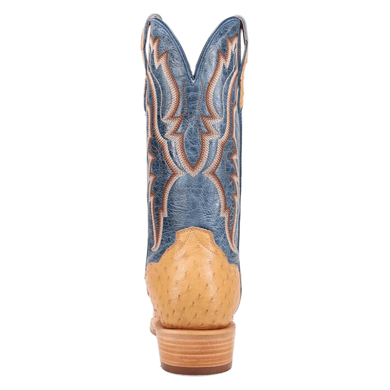 Dan Post Mens Brady Tan/Blue Full Quill Ostrich Cowboy Boots
