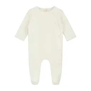 Newborn Suit with Snaps, Cream