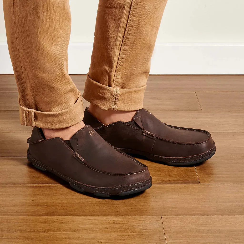 OLUKAI Moloā Leather Slip-On Shoes