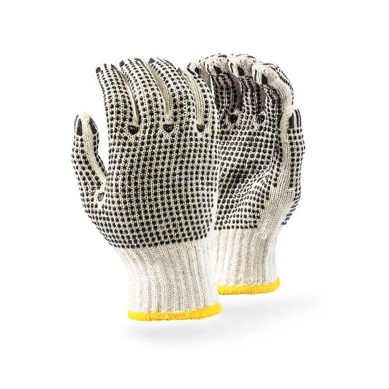 PIONEER SAFETY Cotton PVC Polka Double Sided Gloves Enhanced Grip G034