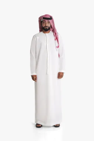 Telal Classic Arabic Kandura | Traditional UAE Design with Premium Japan Fabric - White Gold Edition