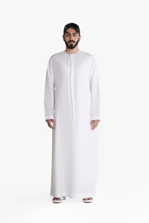 Telal Classic Kandura | Traditional UAE Arabic kandora Design with Premium Japan Fabric | Pearl White Edition