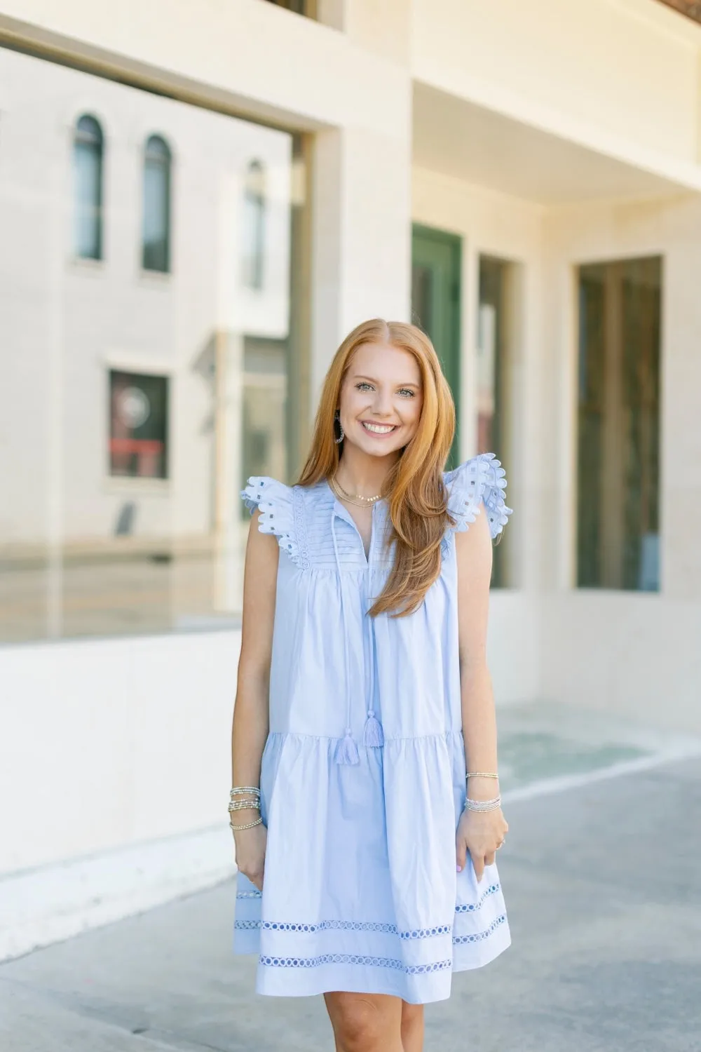 Tinsley Eyelet Detail Mini Dress
