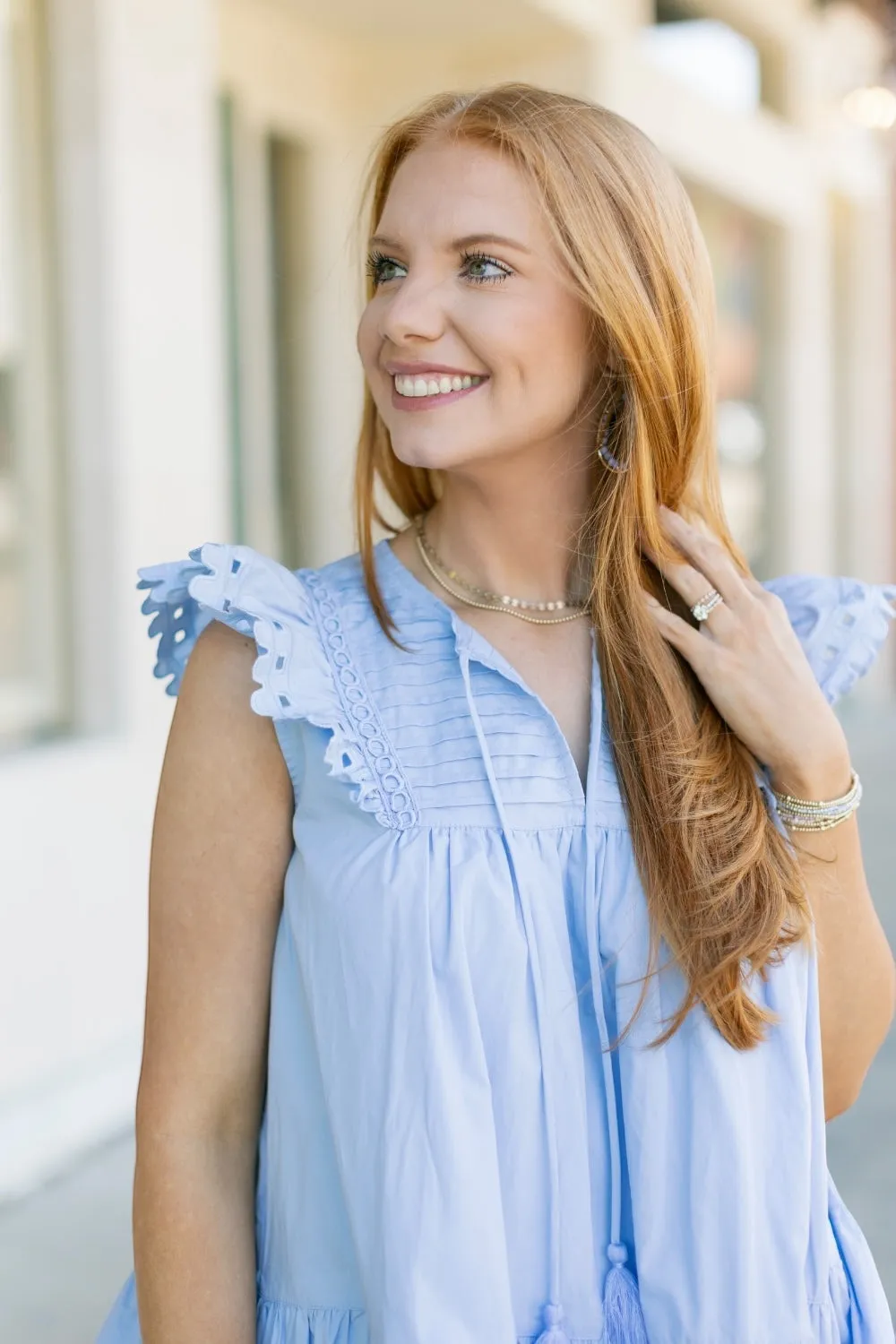 Tinsley Eyelet Detail Mini Dress