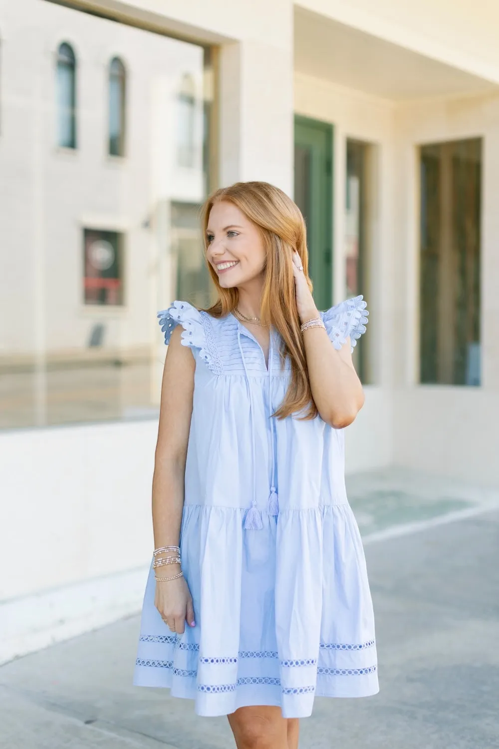 Tinsley Eyelet Detail Mini Dress