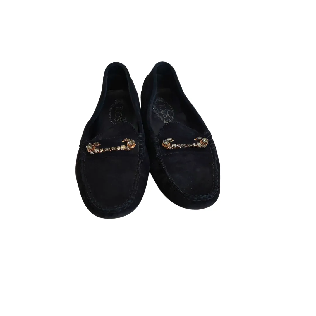 Tod's Black Suede Gommino Driving Loafers | Pre Loved |