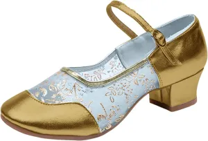 Women's Middle Heel Mesh Latin Dance Shoes Single Shoe Women's Low Chunky Block Heels Heeled Prom High Heels Wide Feet